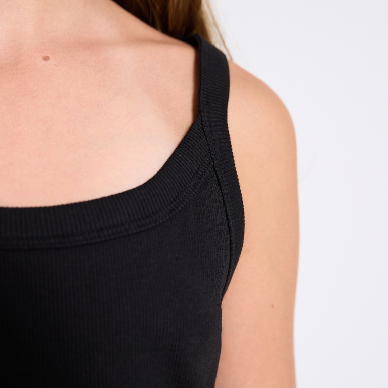 Ribbed singlet "Mikaela star" Black